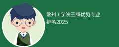 常州工学院王牌优势专业排名2025