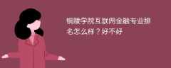 铜陵学院互联网金融专业排名怎么样？好不好