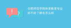 合肥师范学院体育教育专业好不好？排名怎么样