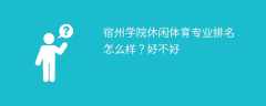 宿州学院休闲体育专业排名怎么样？好不好