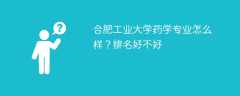 合肥工业大学药学专业怎么样？排名好不好