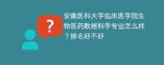 安徽医科大学临床医学院生物医药数据科学专业怎么样？排名好不好