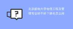 北京邮电大学电信工程及管理专业好不好？排名怎么样