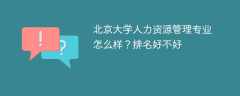 北京大学人力资源管理专业怎么样？排名好不好