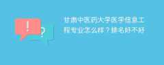 甘肃中医药大学医学信息工程专业怎么样？排名好不好