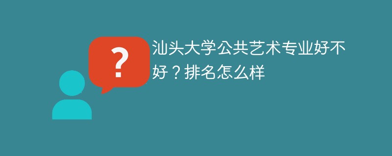 汕头大学公共艺术专业好不好？排名怎么样