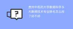 贵州中医药大学数据科学与大数据技术专业排名怎么样？好不好