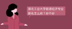 湖北工业大学能源经济专业排名怎么样？好不好