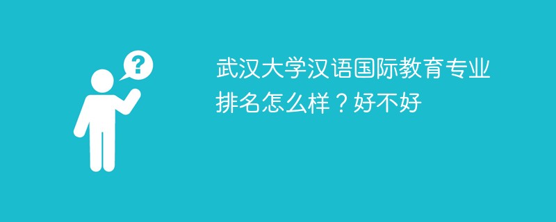 武汉大学汉语国际教育专业排名怎么样？好不好