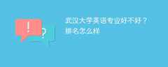 武汉大学英语专业好不好？排名怎么样