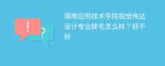 湖南应用技术学院视觉传达设计专业排名怎么样？好不好
