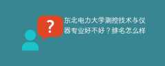 东北电力大学测控技术与仪器专业好不好？排名怎么样
