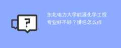 东北电力大学能源化学工程专业好不好？排名怎么样