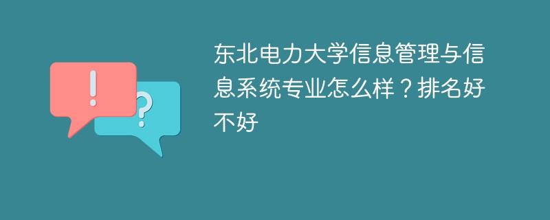 东北电力大学信息管理与信息系统专业怎么样？排名好不好