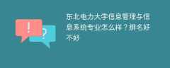 东北电力大学信息管理与信息系统专业怎么样？排名好不好