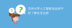 苏州大学人工智能专业好不好？排名怎么样
