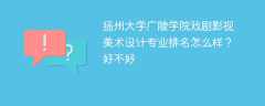 扬州大学广陵学院戏剧影视美术设计专业排名怎么样？好不好