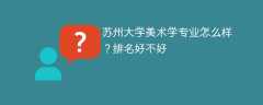 苏州大学美术学专业怎么样？排名好不好