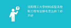 沈阳理工大学材料成型及控制工程专业排名怎么样？好不好