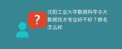 沈阳工业大学数据科学与大数据技术专业好不好？排名怎么样