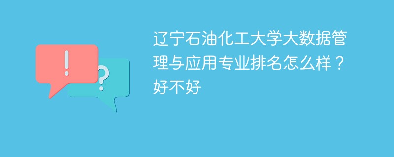 辽宁石油化工大学大数据管理与应用专业排名怎么样？好不好