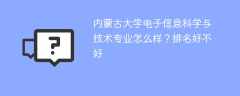 内蒙古大学电子信息科学与技术专业怎么样？排名好不好