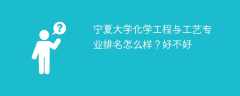 宁夏大学化学工程与工艺专业排名怎么样？好不好