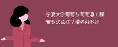 宁夏大学葡萄与葡萄酒工程专业怎么样？排名好不好