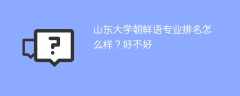 山东大学朝鲜语专业排名怎么样？好不好