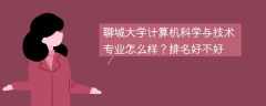 聊城大学计算机科学与技术专业怎么样？排名好不好