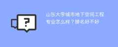 山东大学城市地下空间工程专业怎么样？排名好不好