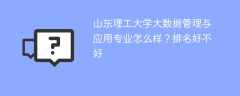 山东理工大学大数据管理与应用专业怎么样？排名好不好