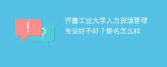 齐鲁工业大学人力资源管理专业好不好？排名怎么样