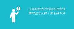 山东财经大学劳动与社会保障专业怎么样？排名好不好