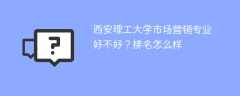 西安理工大学市场营销专业好不好？排名怎么样