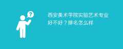 西安美术学院实验艺术专业好不好？排名怎么样
