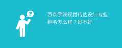 西京学院视觉传达设计专业排名怎么样？好不好