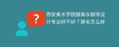 西安美术学院服装与服饰设计专业好不好？排名怎么样