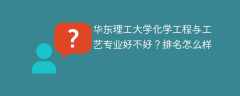 华东理工大学化学工程与工艺专业好不好？排名怎么样
