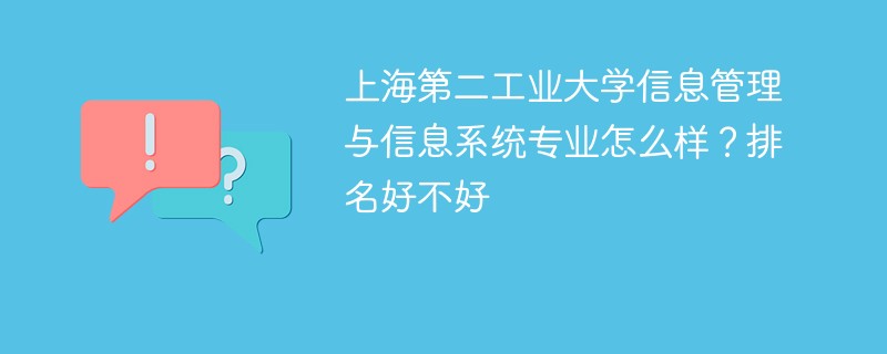 上海第二工业大学信息管理与信息系统专业怎么样？排名好不好