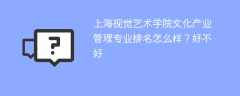 上海视觉艺术学院文化产业管理专业排名怎么样？好不好