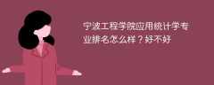 宁波工程学院应用统计学专业排名怎么样？好不好