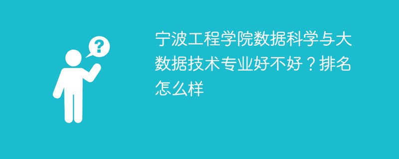 宁波工程学院数据科学与大数据技术专业好不好？排名怎么样