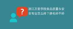 浙江万里学院食品质量与安全专业怎么样？排名好不好