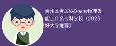 贵州高考320分左右物理类能上什么专科学校（2025好大学推荐）