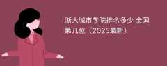 浙大城市学院排名多少 全国第几位（2025最新）