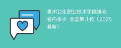 惠州卫生职业技术学院排名省内多少 全国第几位（2025最新）