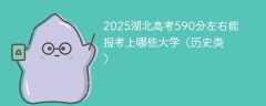 2025湖北高考590分左右能报考上哪些大学（历史类）