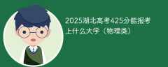 2025湖北高考425分能报考上什么大学（物理类）