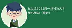 校友会2025新一线城市大学排名榜单（最新）